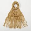 160*50cm Fashion Bright Silk Sunscreen Shawl Hijab Gold Silver Shiny Scarves For Women Lace Tassel Party Evening Dress Scarf