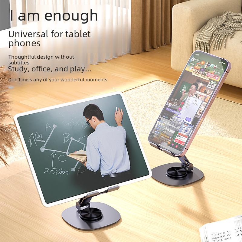 Цельнометаллический вращающийся держатель для телефона и планшета для просмотра ТВ и видео без помощи рук