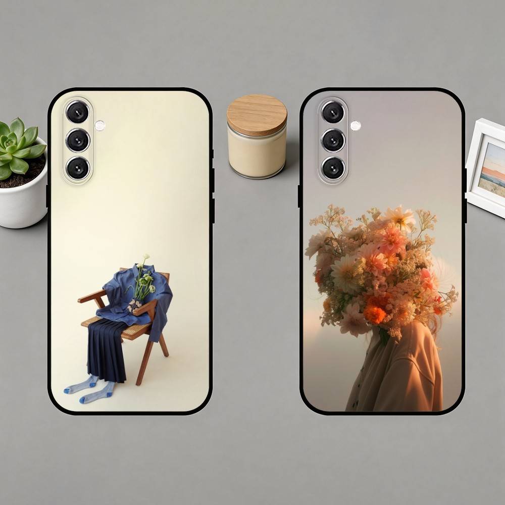 Креативная портретная арт Чехол для телефона Samsung Galaxy A91,80,73,72 ,71,53,52,32 ,31,22,21s,20, Мягкий черный чехол
