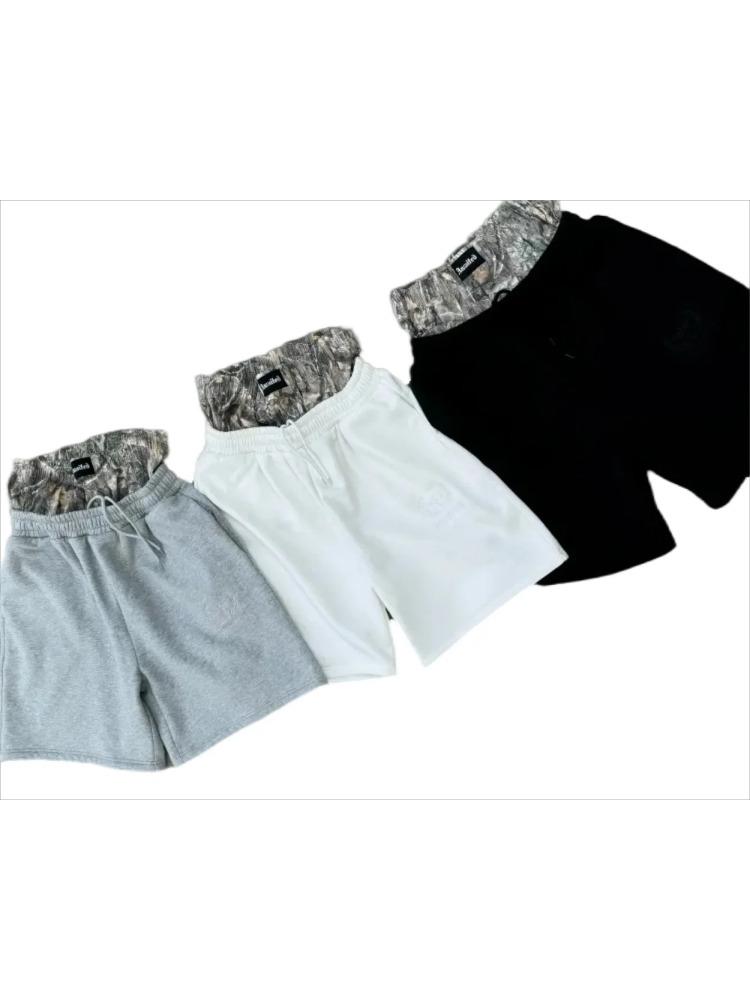 Американский новый стиль Harajuku камуфляжные шорты с двойным верхом для мужчин и женщин в стиле хип-хоп с высокой талией уличные спортивные хлопковые брюки