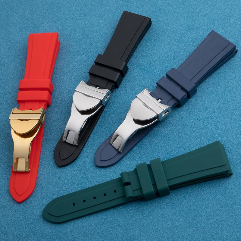 Мягкий Натуральный Каучук Силиконовый Ремешок для Часов 22 мм Для Tudor Strap Black Bay 1958 GMT 41mm Pelagos С Складной Пряжкой Наручные Аксессуары