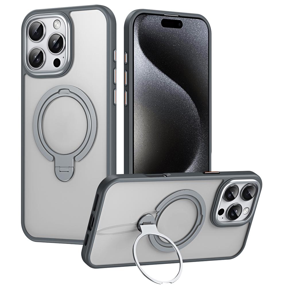 Чехол для телефона iPhone 16 Pro с подставкой, матовая задняя крышка, совместимый с MagSafe