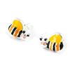 [H8248] - Silver Earrings 'Tendre Abeille' Yellow Orange Silver - 6x8 Mm