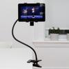 Flexible Tablet Holder - Black - Adjustable Support 13-20 Cm - Flexible Arm - Metal Clamp - Protective Foam