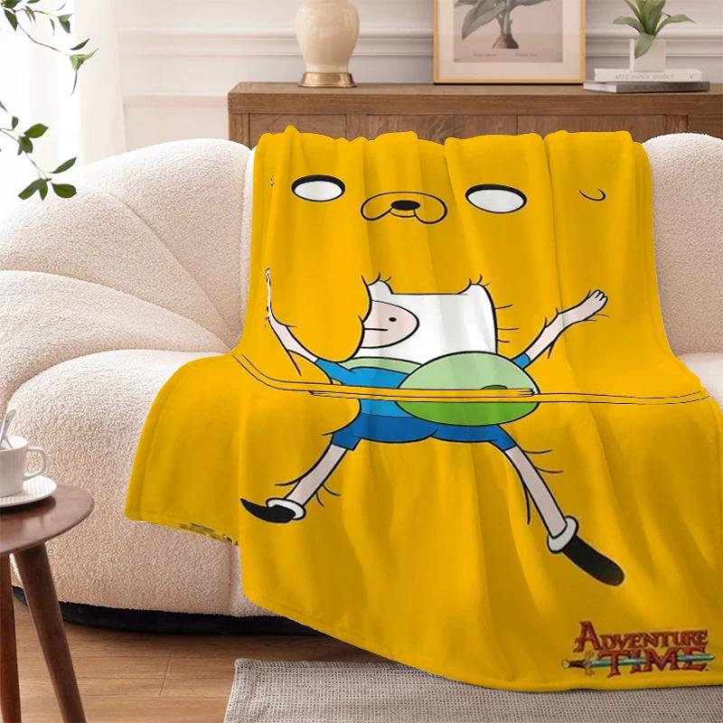 Fluffy Soft Blankets King Size A-Adventures Time Microfiber Bedding Warm Sofa Knee Fleece Camping Nap Flannel Double Bed Blanket