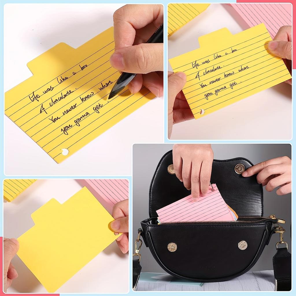 200 шт. цветных учетных карточек, линейчатые учетные карточки размером 3,45x5 дюймов с 8 шт.
