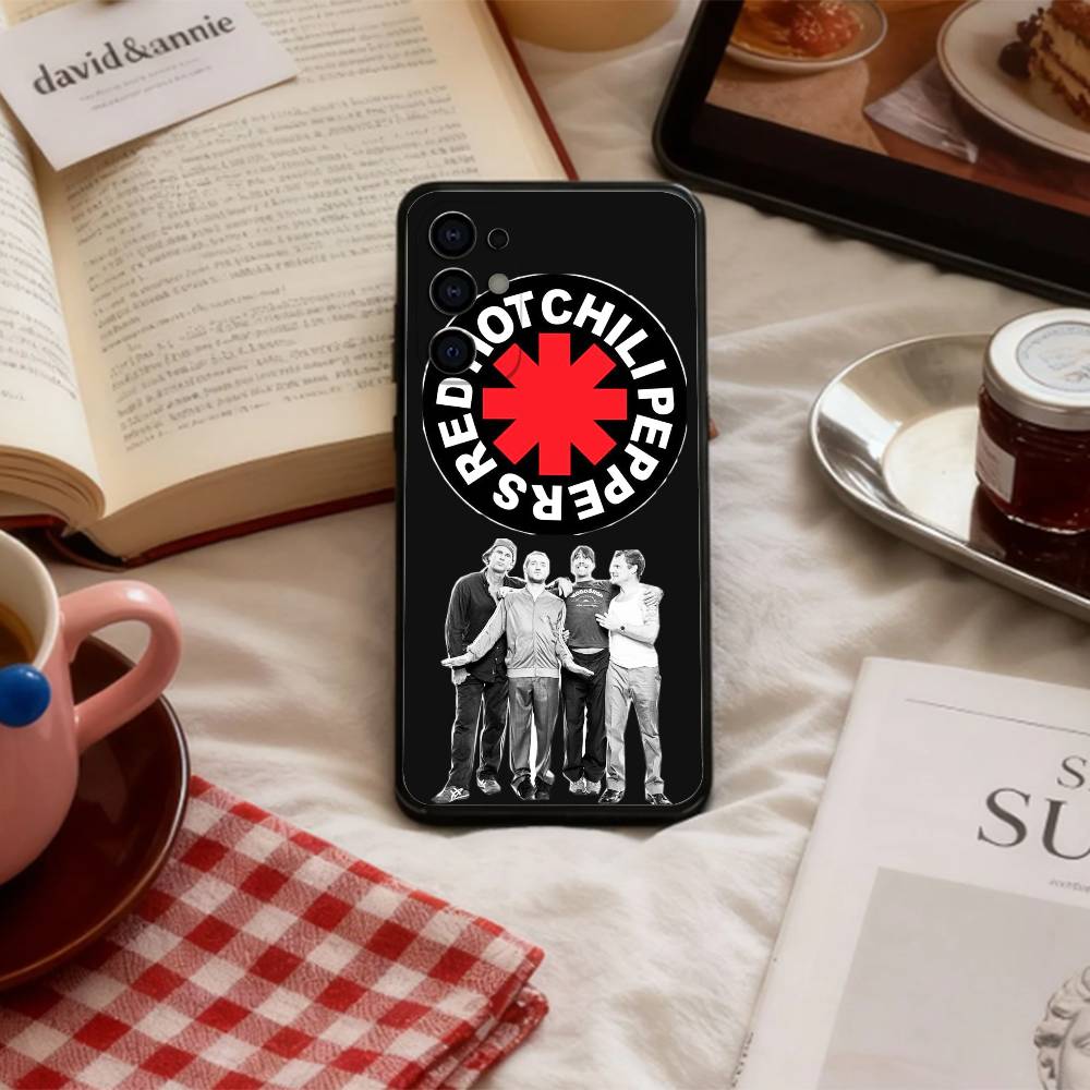 Funk Rock Red Hot Chili Peppers Phone Case For Samsung S 25,24,23,22,30,21,10,9,Ultra,Plus,Lite,FE,4,5 G Soft Black Case