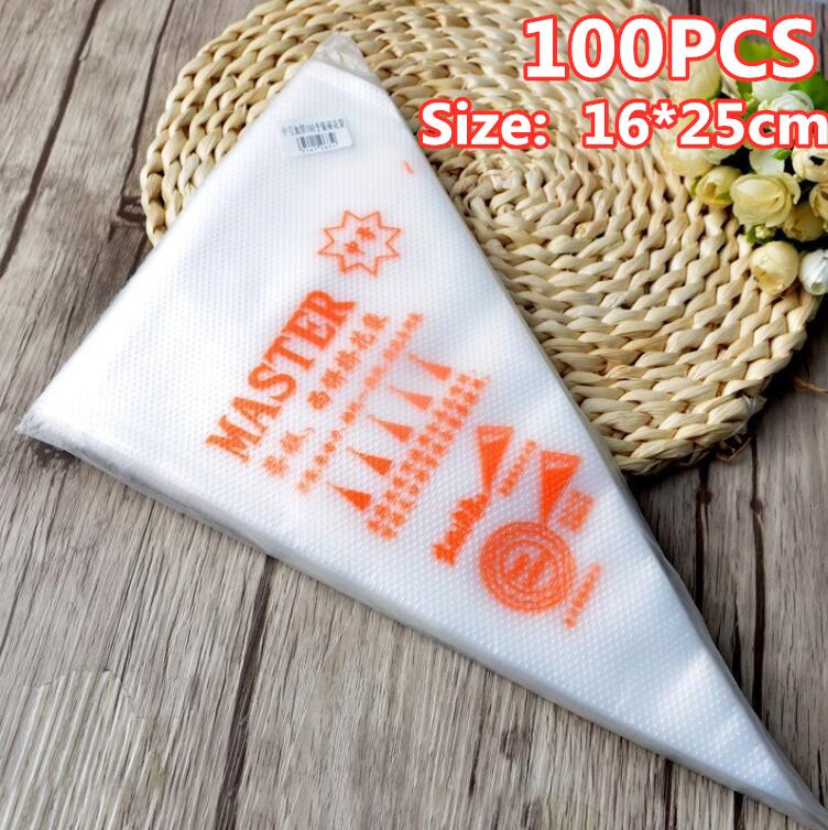 100Pcs Disposable Piping Icing Cream Bag Cake Decorating Tools Fondant Diy Pastry Tip Tool Set