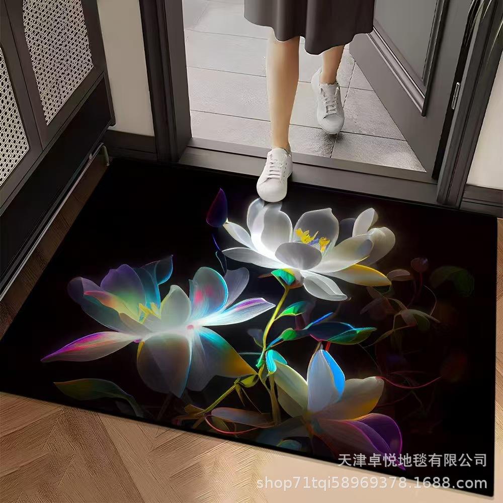 3D Цветочный коврик для пола, коврик для пола в ванной, грязеотталкивающий и нескользящий коврик для пола у входной двери