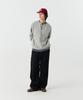 STENDS [M~4Xl] Henley Neck Semi-Oversized Sweatshirt_Melange Gray