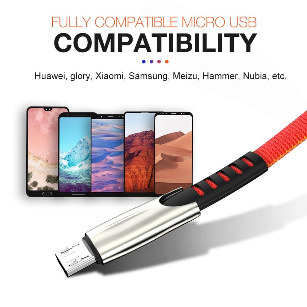 Кабель Micro USB ROCK 2.4A для быстрой зарядки, синхронизации данных, кабель Microusb, шнур для мобильного телефона Android