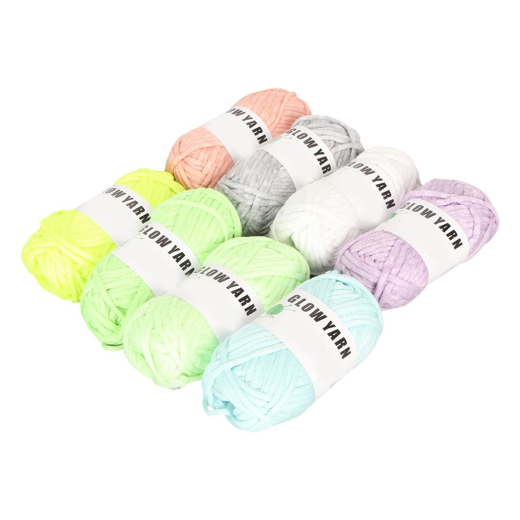 8 Rolls Luminous Yarn DIY Hand Knitted Glow In The Dark Luminous Crochet Yarn for DIY Arts Crafts
