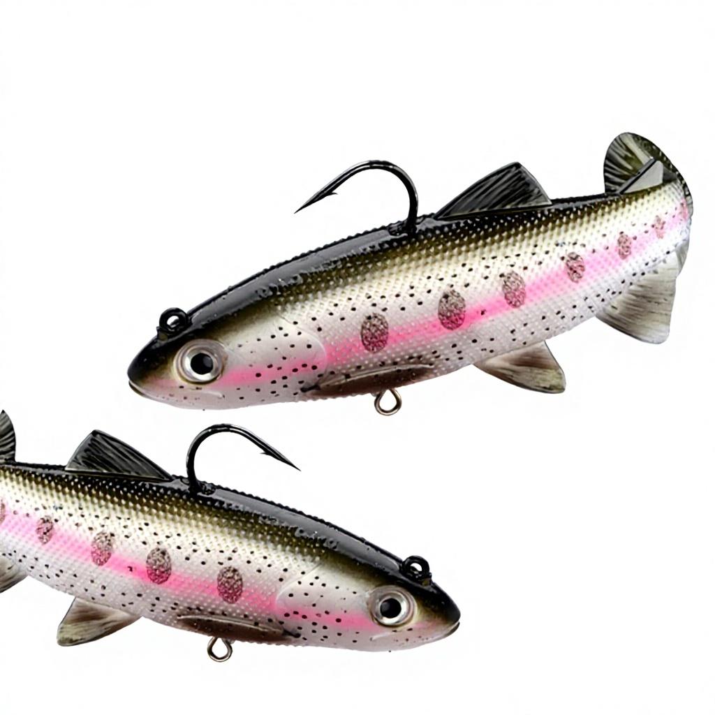 Artificial Soft Bait Trout Fishing Gear Hooks Bionic Silicone Soft Lures Design Lead Head 12cm/15cm Sizes Luya Bait
