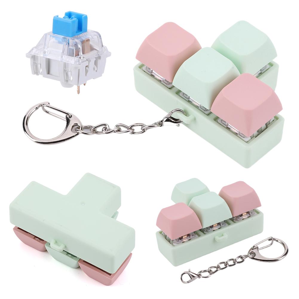 4 Keys Mechanical Keyboard Axis Tester DIY Keycaps Stress Relief Toy Finger Calming Fidget Keyborad Button Office Toy Keychain