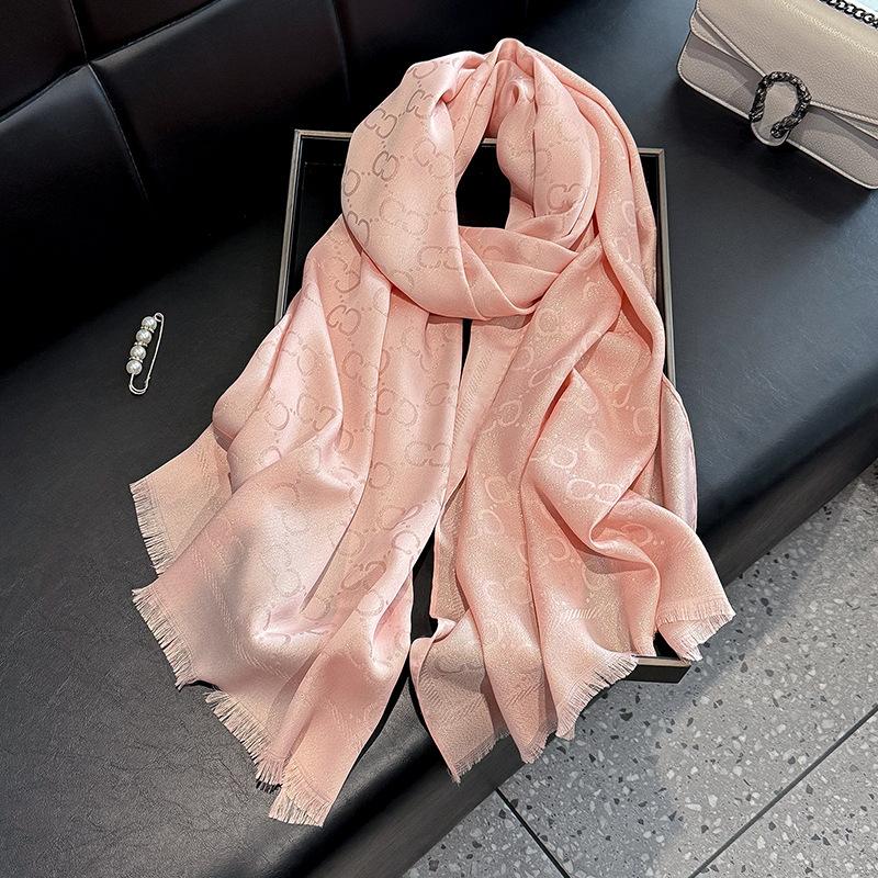 Summer Seaside Vacation Women's Scarf Shawl Decoration Fashionable Letters Cotton Sunscreen Women