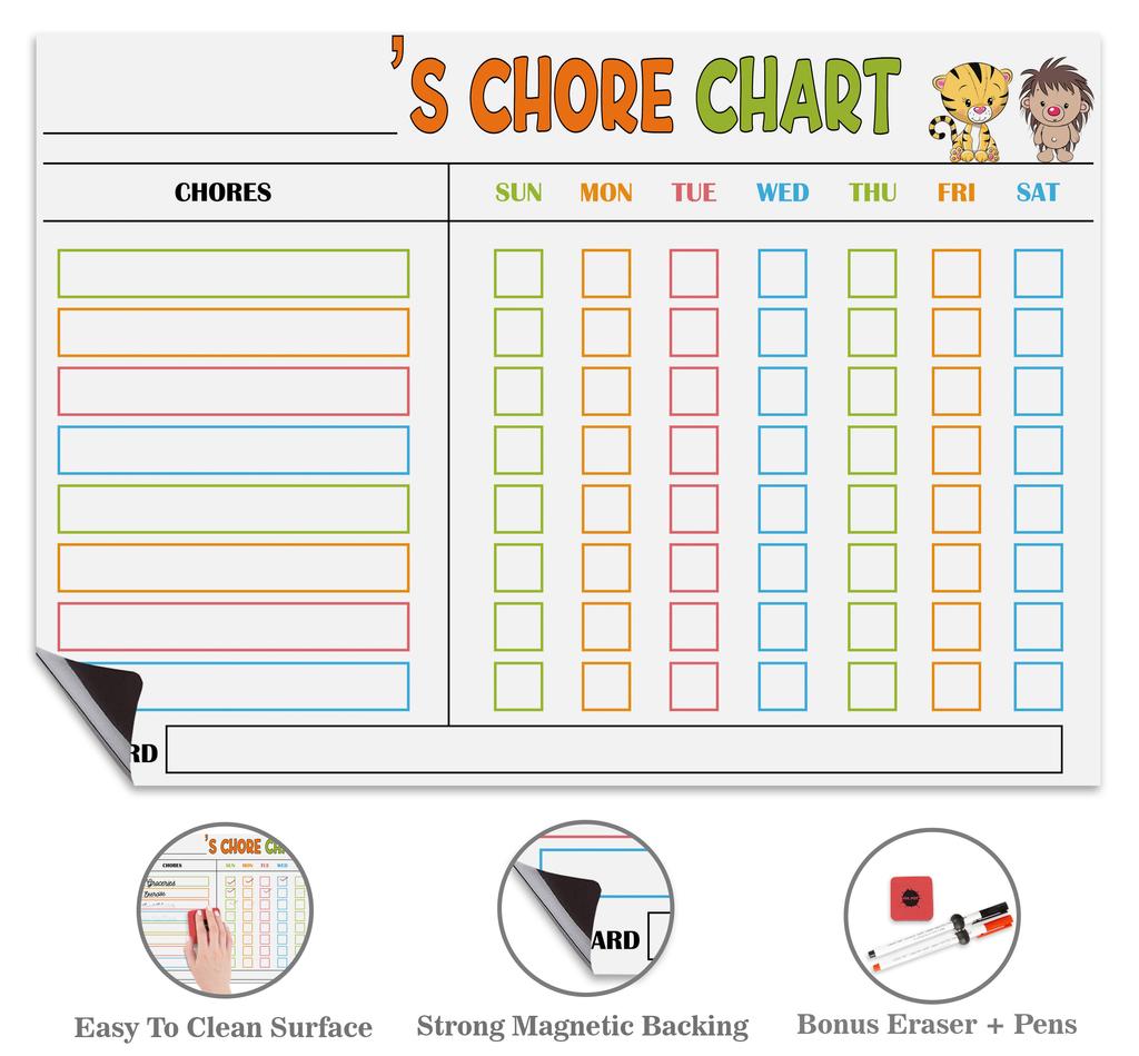 Inkdotpot Magnetic  Whiteboard Chore Chart Chore  Chart For  Refrigerator  - Dry Erase Behavior Chart For Kids