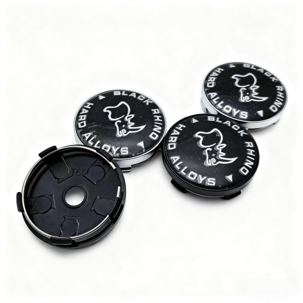 4pcs Black Rhino Logo Badge Car Wheel Center Caps 60MM 56MM Car Wheels Hub Cap Rhinoceros Emblem Rim Hubcaps Cover Accessories
