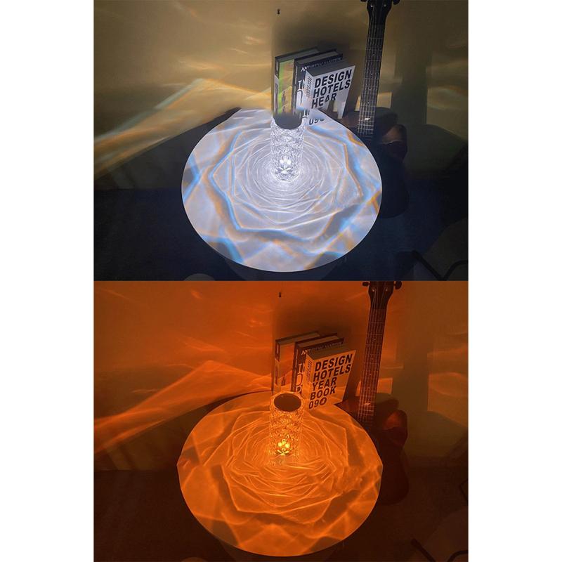 Настольная лампа с кристаллами и бриллиантами, сенсорное управление, романтическая роза, окружающий свет для декора спальни, гостиной