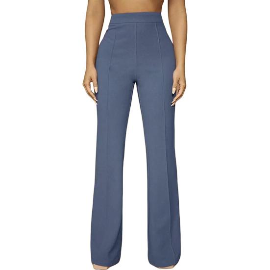 Женские брюки от костюма с высокой посадкой, однотонные, с застежкой-молнией, классические брюки для платья, для бизнеса, для работы, для поездок, для школы