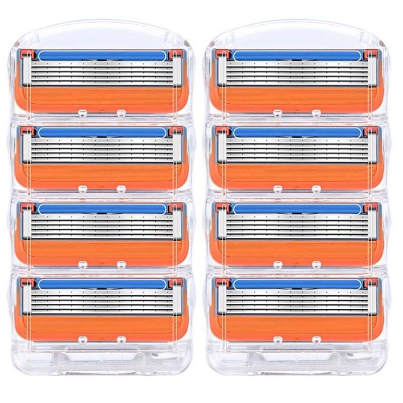 8 шт./лот, мужские лезвия для бритья, 3-слойные лезвия, кассета для бритья