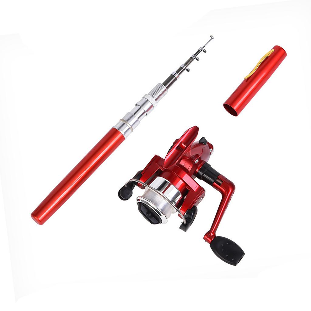 Карманный складной набор удочек с катушкой, набор мини-удочек в форме ручки, телескопическая удочка в форме ручки с катушкой