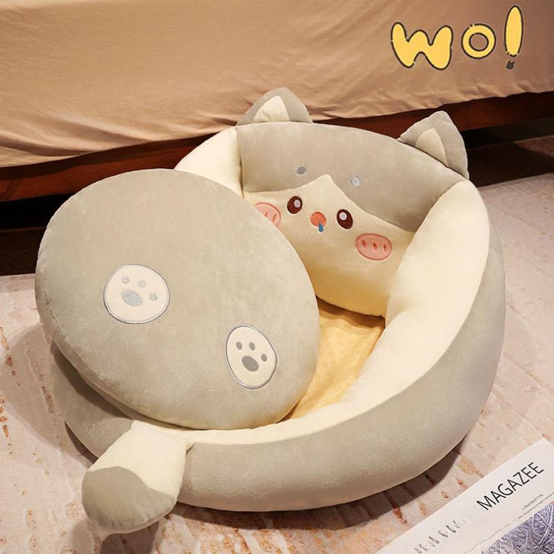 Мультяшная милая подушка-футон с изображением кота, мягкая плюшевая подушка, подушка для спины, диванная подушка, бытовая утолщенная подушка для пола в виде татами для спальни