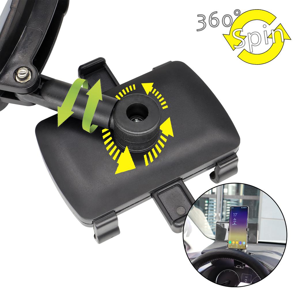 Держатель для мобильного телефона на приборную панель, автомобильное крепление на приборную панель, подставка-кредл с вращением на 360°, панель, многофункциональный универсальный GPS-кронштейн, держатель-клипса