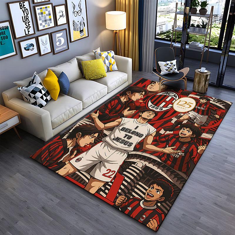 AC Milan Anime Artwork Carpet suitable as a non-slip mat for the living room or bedroom sofa