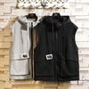 Весенне-осенний мужской жилет, куртка большого размера, однотонная куртка с капюшоном, повседневный жилет в стиле хип-хоп
