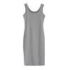 Women's Midi Tank Dress Summer Casual Sleeveless Scoop Neck Basic T-Shirt Dress Beach Bodycon Sundress