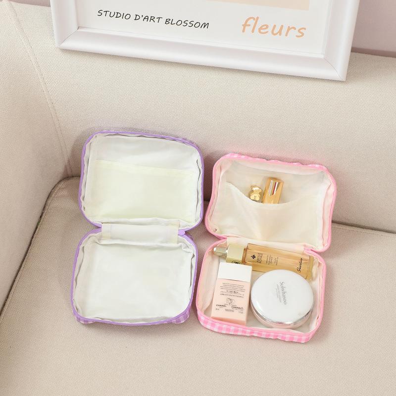 Cartoon Multi-color Canvas Women's Sanitary Napkin Storage Bag, Aunt Handkerchief Bag, Sanitary Cotton Storage Bag