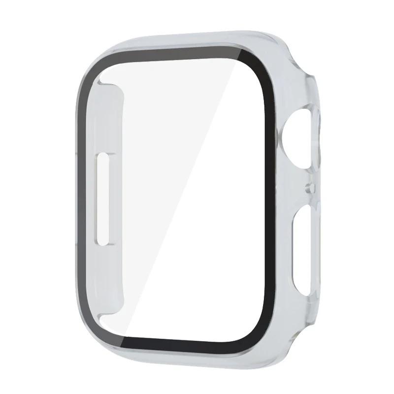 Стекло+Чехол для Apple Watch корпус 44мм 40мм 45мм 41мм 42мм 38мм ремешок Защитное стекло iwatch series 9 8 7 SE 3 корпус Аксессуары