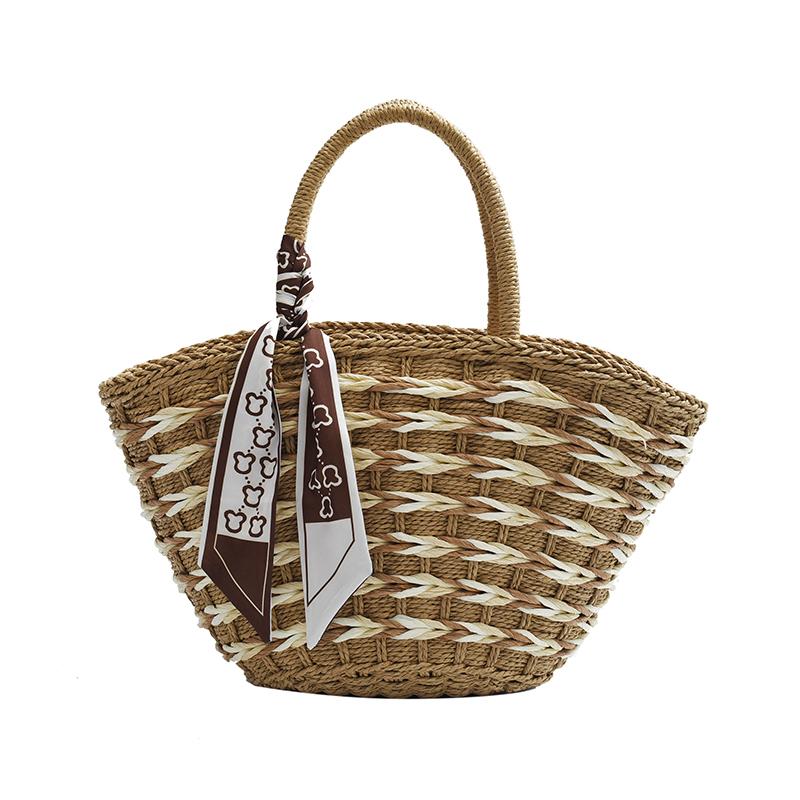 Straw Woven Tote Bag Holiday Travel Beach Portable Women's Handbag