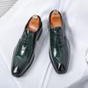 Luxury Mens Leather Shoes Patent Leather Men's Shoes Pointed Oxford Wedding Leather Dress Shoes Green Gentleman Office Man Shoes
