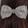 SORRY TOO MUCH LOVE Crystal Buckle Satin Ribbon Hairpin_Cream