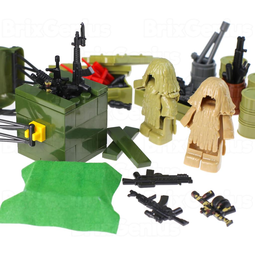 Ylutex 180-Piece Military Weapon Pack Accessory Kit Toy SWAT Team Building Blocks Toy Army Equipment Gear Set with Accessories Compatible with Key