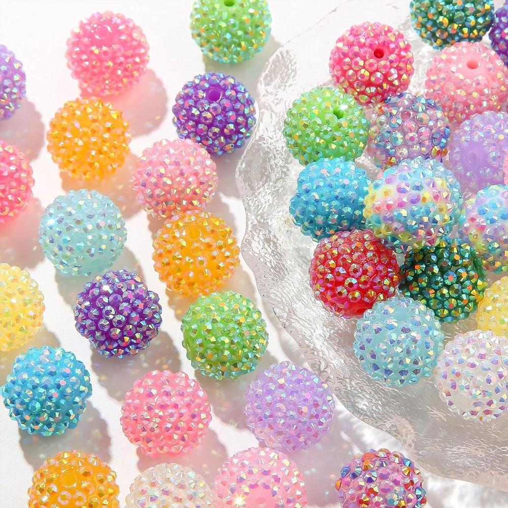 6/12 штук разноцветных круглых бусин из смоляного материала в виде диско-шара своими руками, браслет, ожерелье, серьги, брелок, браслет на лодыжку