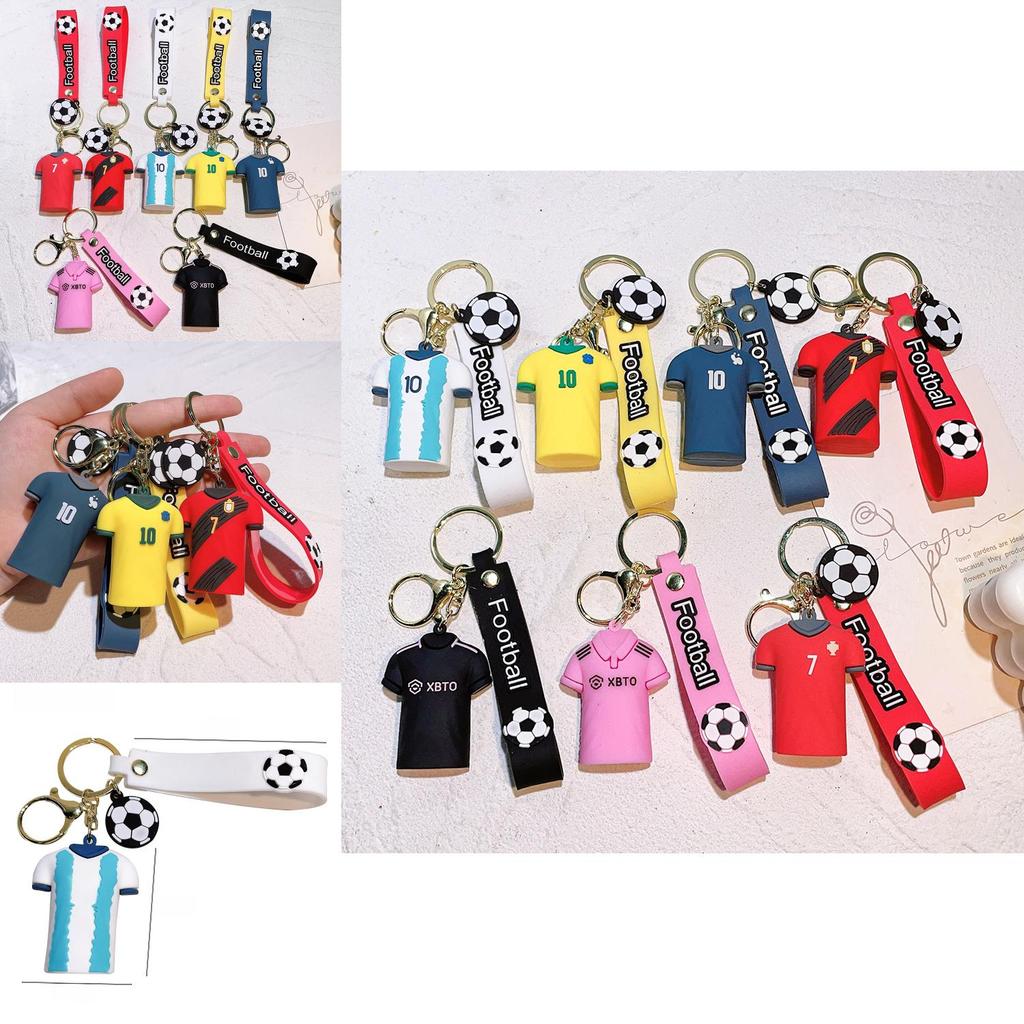 Яркий брелок в виде футбольной звезды, силиконовый аксессуар для ключей, идеальный подарок для друзей