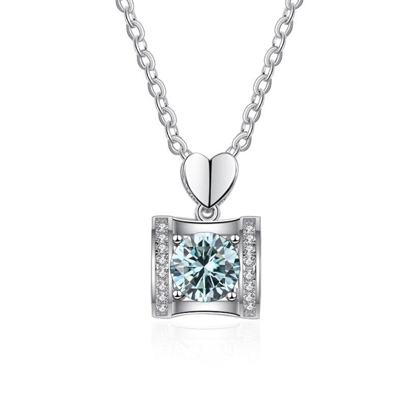 Bague Ringen Стерлинговое серебро S925, женские ювелирные изделия, 1 карат, муассанит, бриллиантовое ожерелье, цепочка на ключицу, подарок на день Святого Валентина для подруги