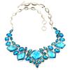 Swiss Blue Quartz Gemstone Friends Silver Jewelry Necklace 16-18''