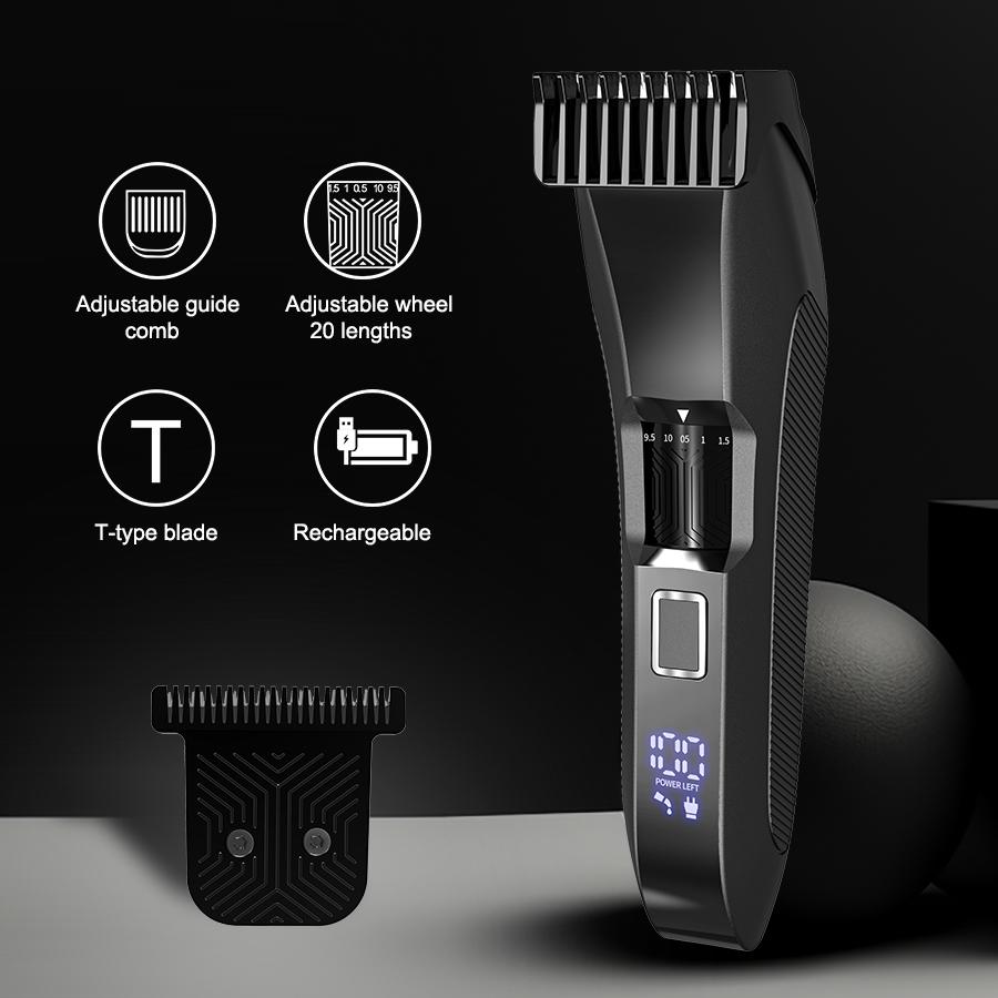 Триммер для бороды The Beard Men's - Беспроводная машинка для стрижки с регулировкой длины на 20 положений для ухода за лицом и телом