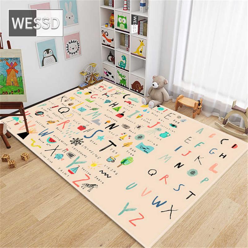 Мультфильм Буква Номер Животное Головоломка Игровой Коврик Симпатичные Детские Коврики Спальня Большой Ковер Мягкий