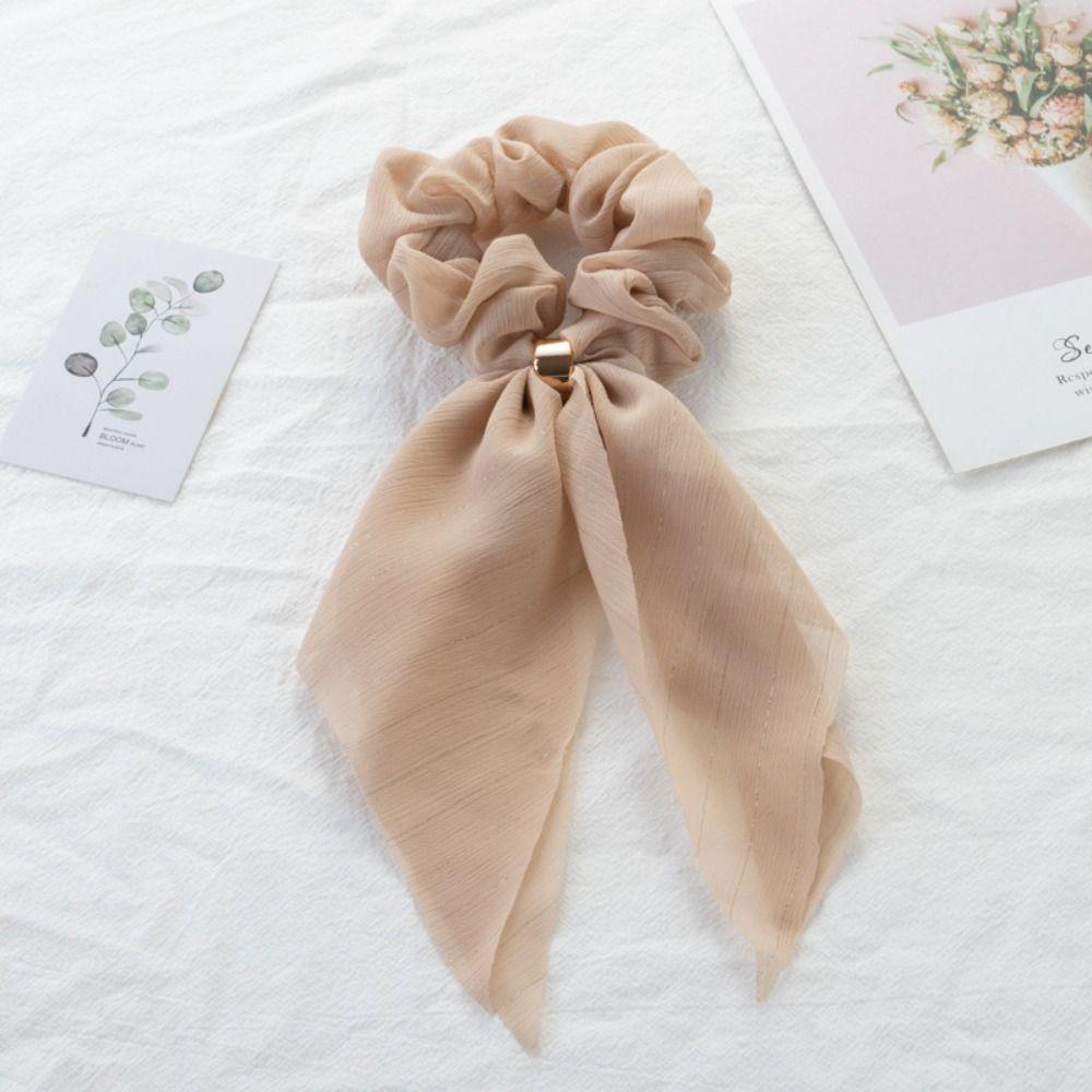 Женские длинные резинки для волос с бантом из ленты для девочек, держатели для хвостиков, повязки на голову из веревки, новые шифоновые кружевные петли для волос