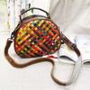 Универсальные кожаные женские сумки, сумки ручной работы, сумки-мессенджеры, красочные ретро-сумки с плетением