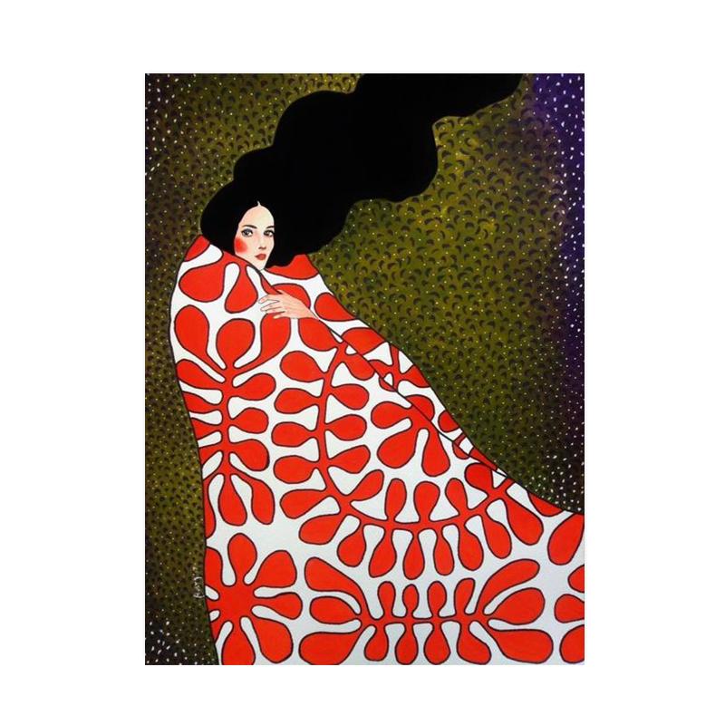 Абстрактные ретро цветы девушки волосы холст картины постеры и принты скандинавские настенные художественные картины для гостиной украшение дома