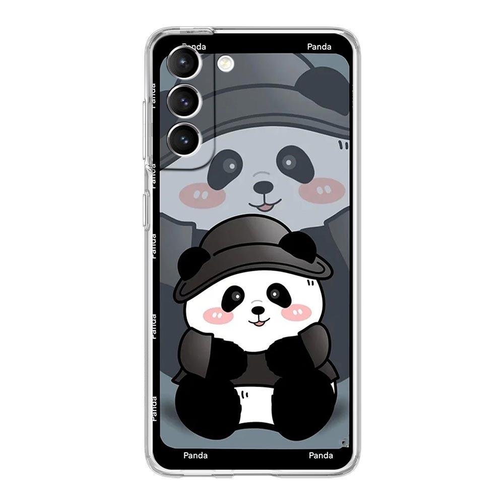 Милый панда, лазающий по бамбуку, чехол для телефона для Samsung Galaxy S24 S23 S22 S20 Ultra S21 FE 5G S10 S9 Plus S10E S8, мягкая прозрачная крышка