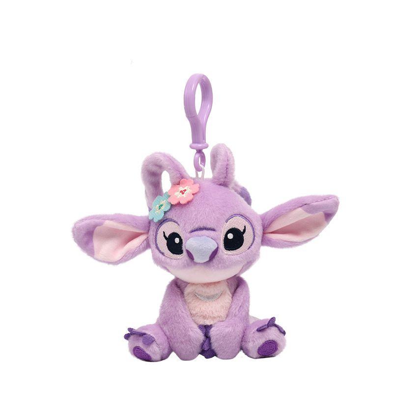 Cuddly Disney Lilo Stitch 3.9in Angel Plush Keychain Soft Stuffed Doll Kids Xmas Gift
