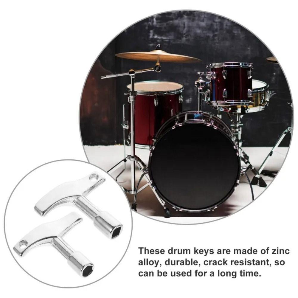 2PCS Zinc Alloy Drum Keys Square/Hexagonal Drum Key Tuner Practical Acoustic Drum Tools
