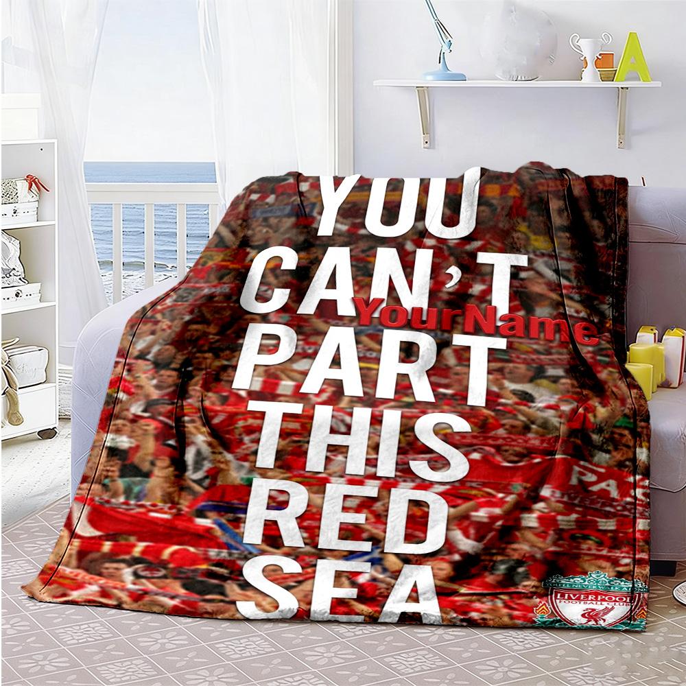 Liverpool Personalized Text Blanket Lightweight Customizable Blanket Soft Warm Cozy Versatile for Couch Nap Living Room Livingroom