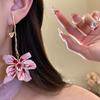 Zinc Zinc Alloy Floral Pendant Earrings with Leaf Stalk Stud Earrings Enamel Flower Drop Earrings  Vacation